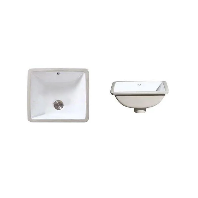 Modern Undermount Vanity Sink Oval Porcelain with Pop-Up Drain Bathroom Sink -Bathlova