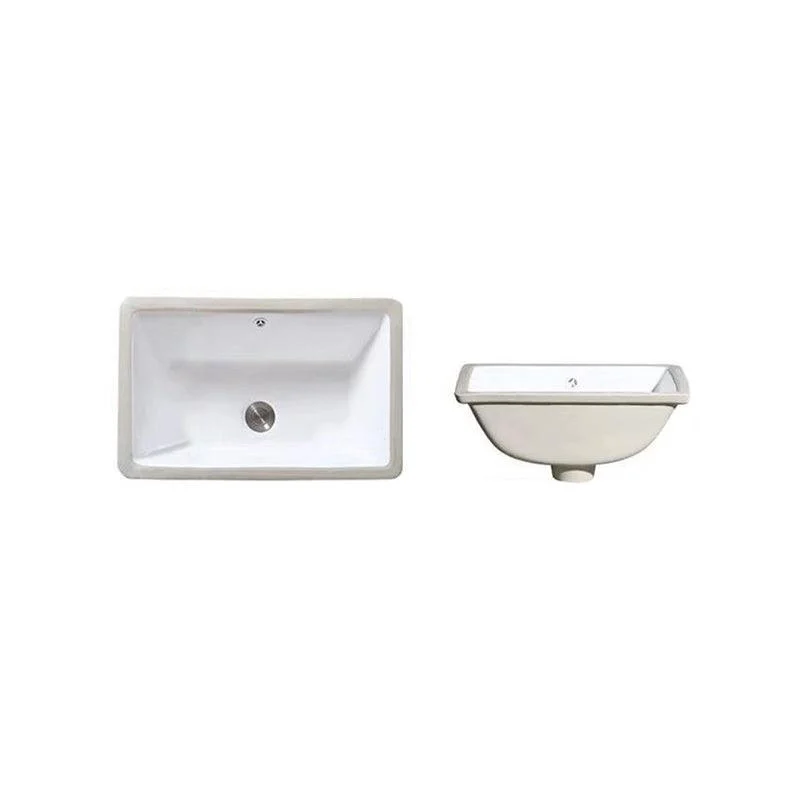 Modern Undermount Vanity Sink Oval Porcelain with Pop-Up Drain Bathroom Sink -Bathlova