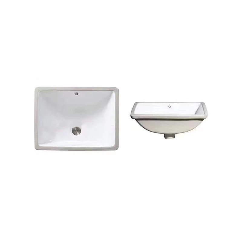 Modern Undermount Vanity Sink Oval Porcelain with Pop-Up Drain Bathroom Sink -Bathlova