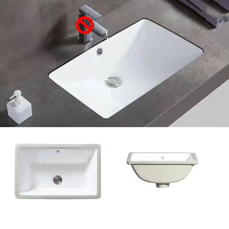 Modern Undermount Vanity Sink Oval Porcelain with Pop-Up Drain Bathroom Sink -Bathlova