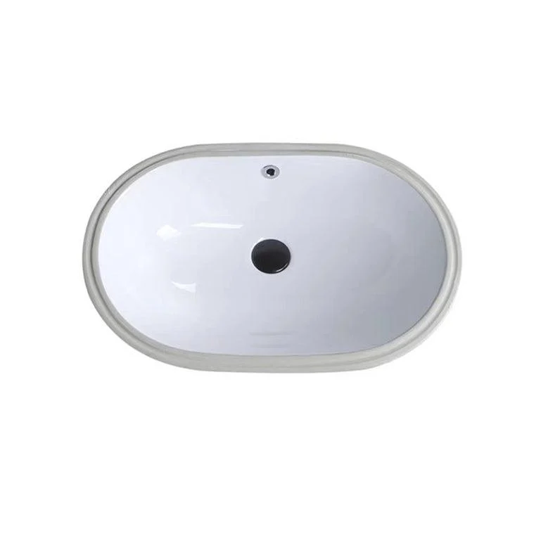 Modern Undermount Vanity Sink Oval Porcelain with Pop-Up Drain Bathroom Sink -Bathlova