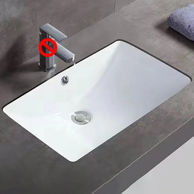 Modern Undermount Vanity Sink Oval Porcelain with Pop-Up Drain Bathroom Sink -Bathlova