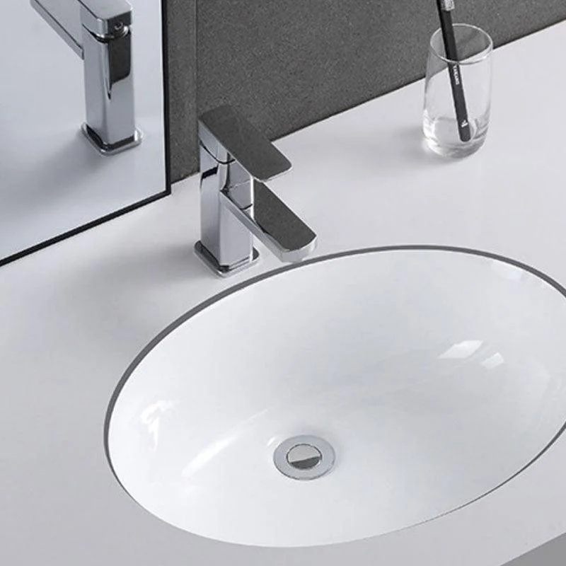 Modern Undermount Vanity Sink Porcelain Shut-Off Valve Included Bathroom Sink -Bathlova