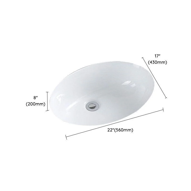 Modern Undermount Vanity Sink Porcelain Shut-Off Valve Included Bathroom Sink -Bathlova