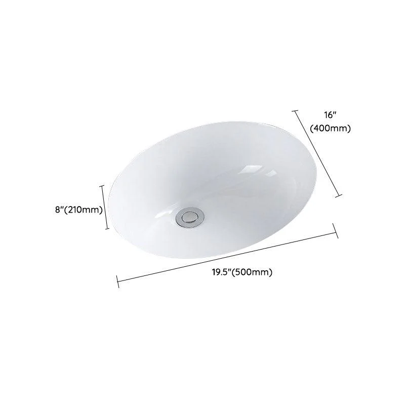 Modern Undermount Vanity Sink Porcelain Shut-Off Valve Included Bathroom Sink -Bathlova