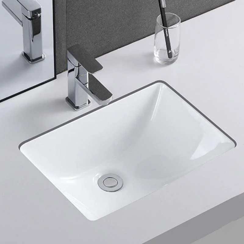 Modern Undermount Vanity Sink Porcelain Shut-Off Valve Included Bathroom Sink -Bathlova