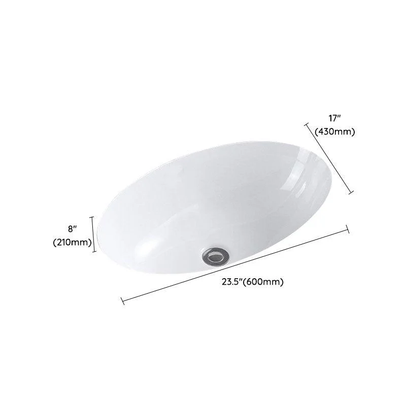 Modern Undermount Vanity Sink Porcelain Shut-Off Valve Included Bathroom Sink -Bathlova