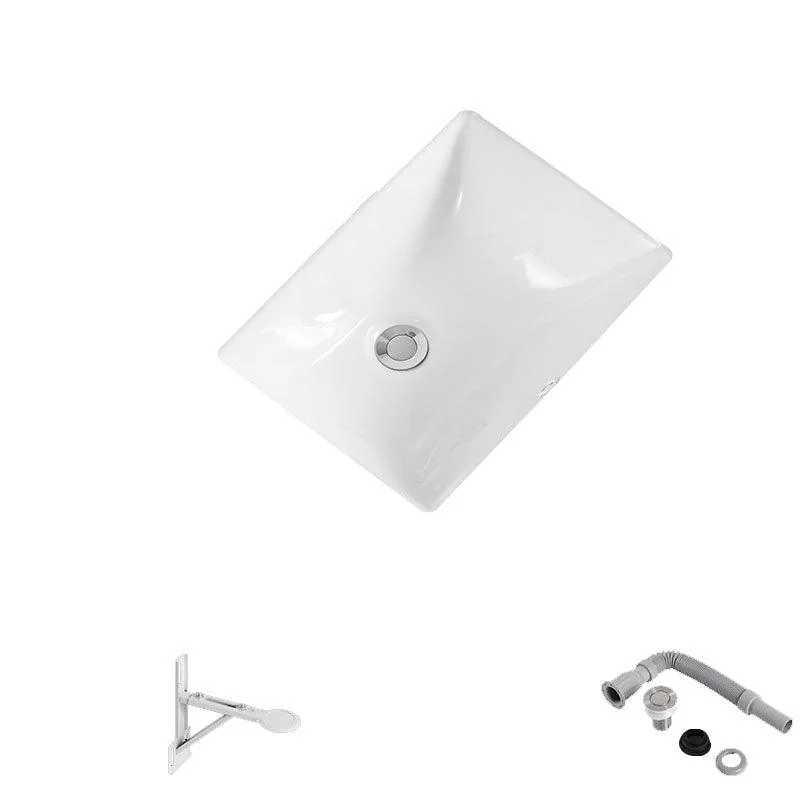 Modern Undermount Vanity Sink Porcelain Shut-Off Valve Included Bathroom Sink -Bathlova