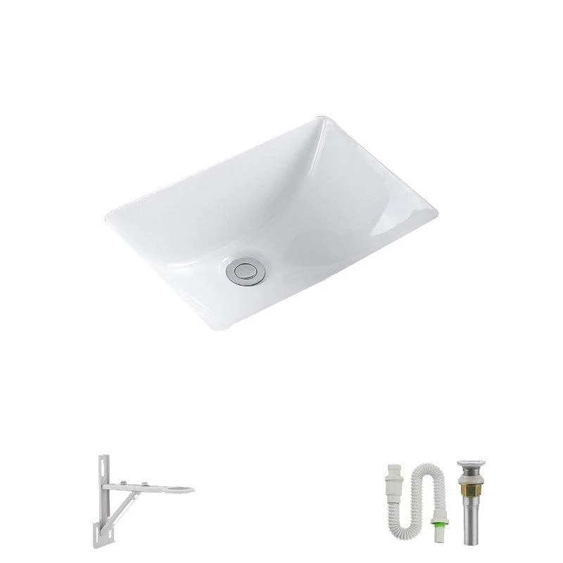 Modern Undermount Vanity Sink Porcelain Shut-Off Valve Included Bathroom Sink -Bathlova