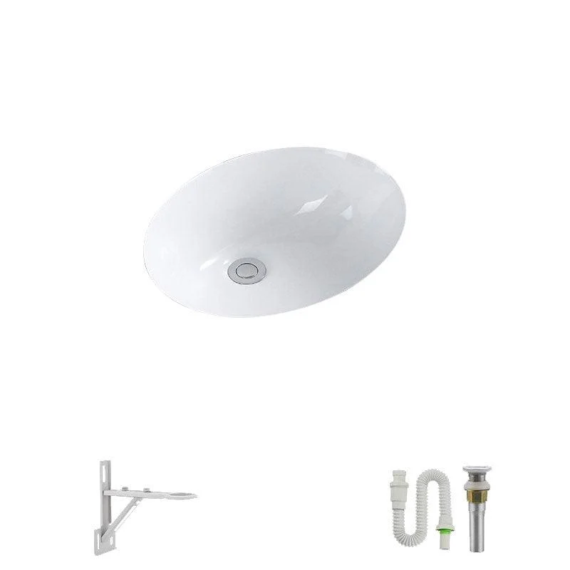 Modern Undermount Vanity Sink Porcelain Shut-Off Valve Included Bathroom Sink -Bathlova