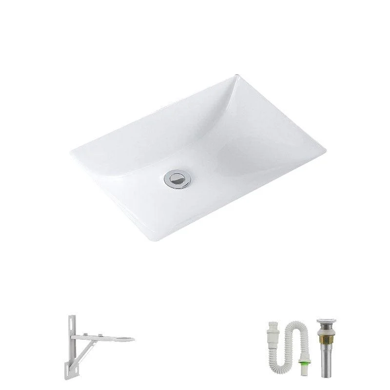 Modern Undermount Vanity Sink Porcelain Shut-Off Valve Included Bathroom Sink -Bathlova