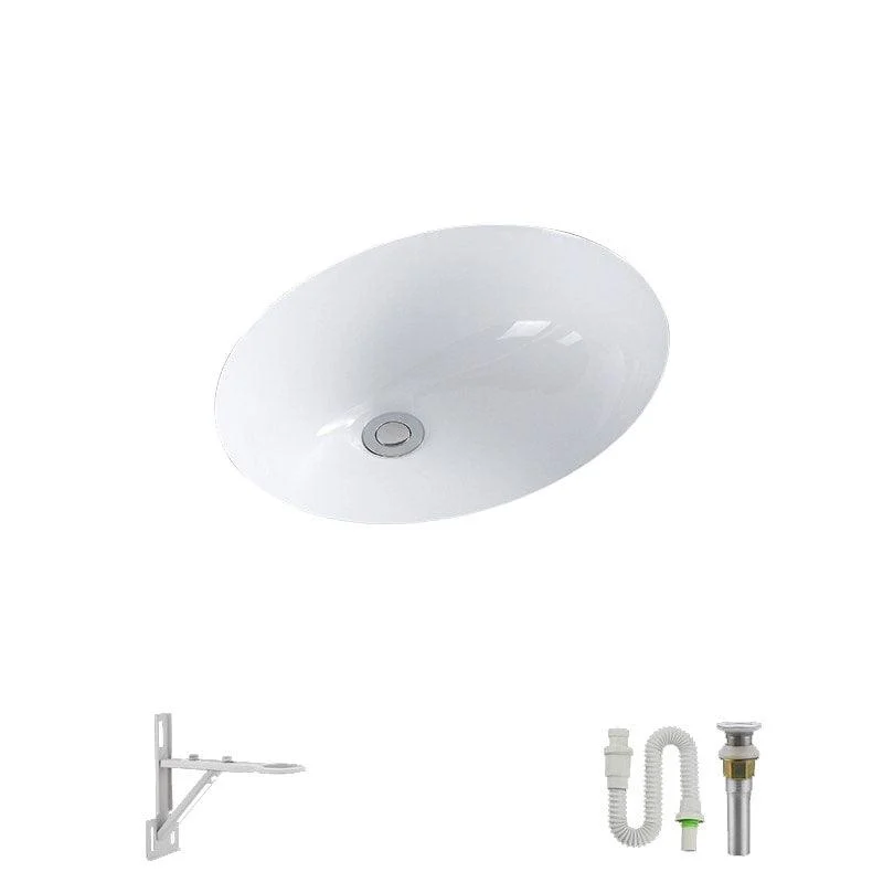 Modern Undermount Vanity Sink Porcelain Shut-Off Valve Included Bathroom Sink -Bathlova