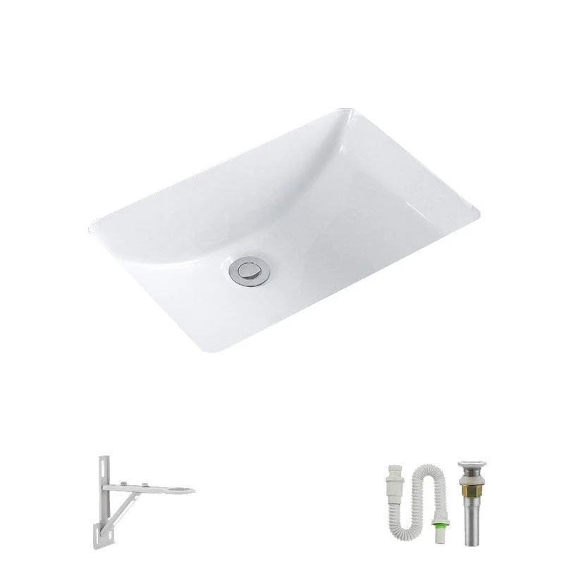 Modern Undermount Vanity Sink Porcelain Shut-Off Valve Included Bathroom Sink -Bathlova