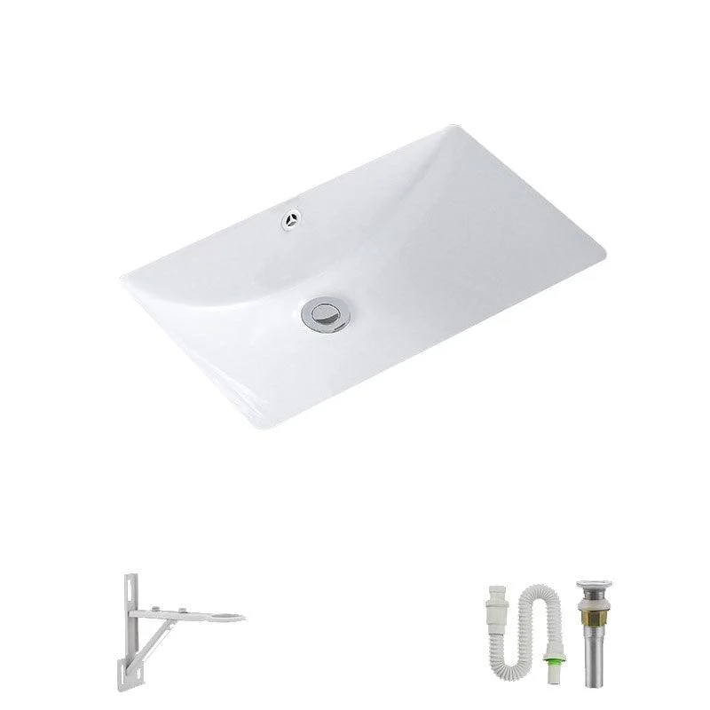 Modern Undermount Vanity Sink Porcelain Shut-Off Valve Included Bathroom Sink -Bathlova