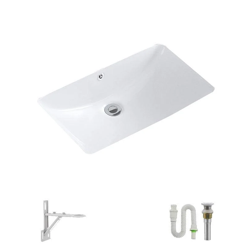 Modern Undermount Vanity Sink Porcelain Shut-Off Valve Included Bathroom Sink -Bathlova