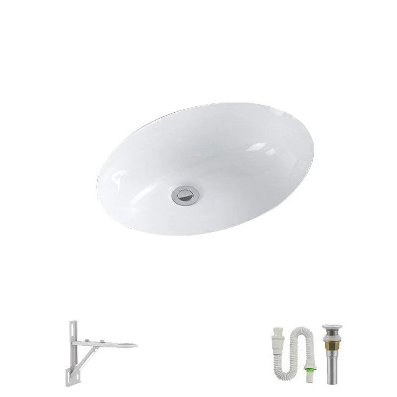 Modern Undermount Vanity Sink Porcelain Shut-Off Valve Included Bathroom Sink -Bathlova