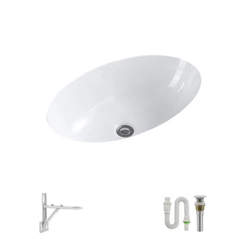 Modern Undermount Vanity Sink Porcelain Shut-Off Valve Included Bathroom Sink -Bathlova