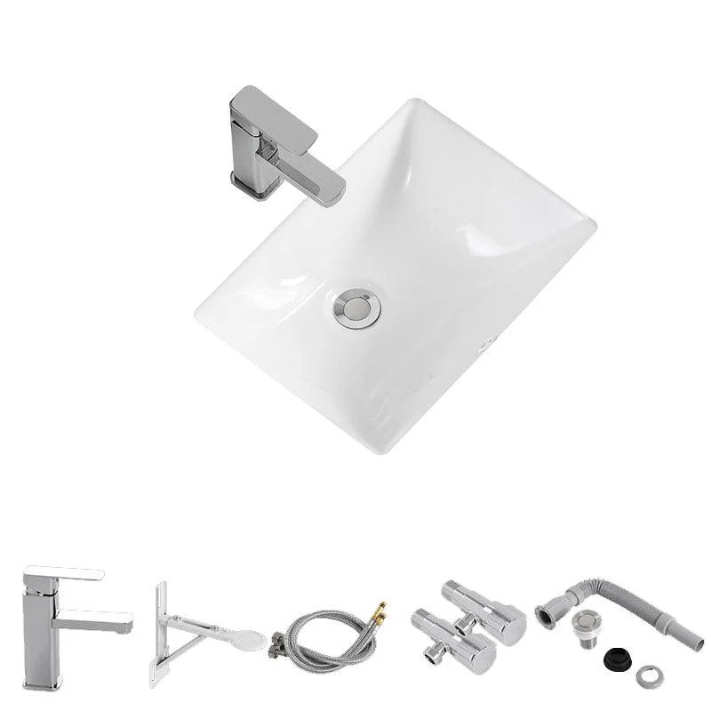 Modern Undermount Vanity Sink Porcelain Shut-Off Valve Included Bathroom Sink -Bathlova