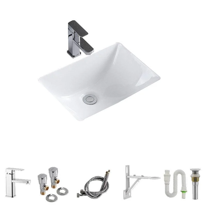 Modern Undermount Vanity Sink Porcelain Shut-Off Valve Included Bathroom Sink -Bathlova