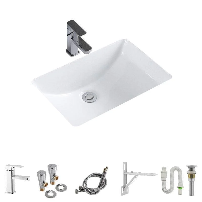 Modern Undermount Vanity Sink Porcelain Shut-Off Valve Included Bathroom Sink -Bathlova