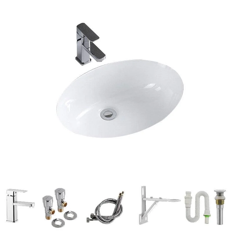 Modern Undermount Vanity Sink Porcelain Shut-Off Valve Included Bathroom Sink -Bathlova