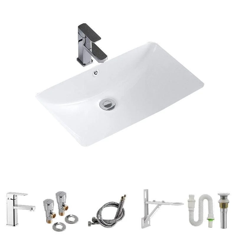 Modern Undermount Vanity Sink Porcelain Shut-Off Valve Included Bathroom Sink -Bathlova