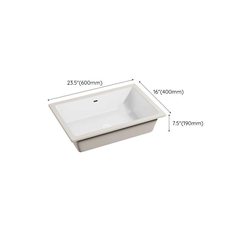 Modern Undermount Vanity Sink Porcelain with Tap and Overflow Basin Sink -Bathlova