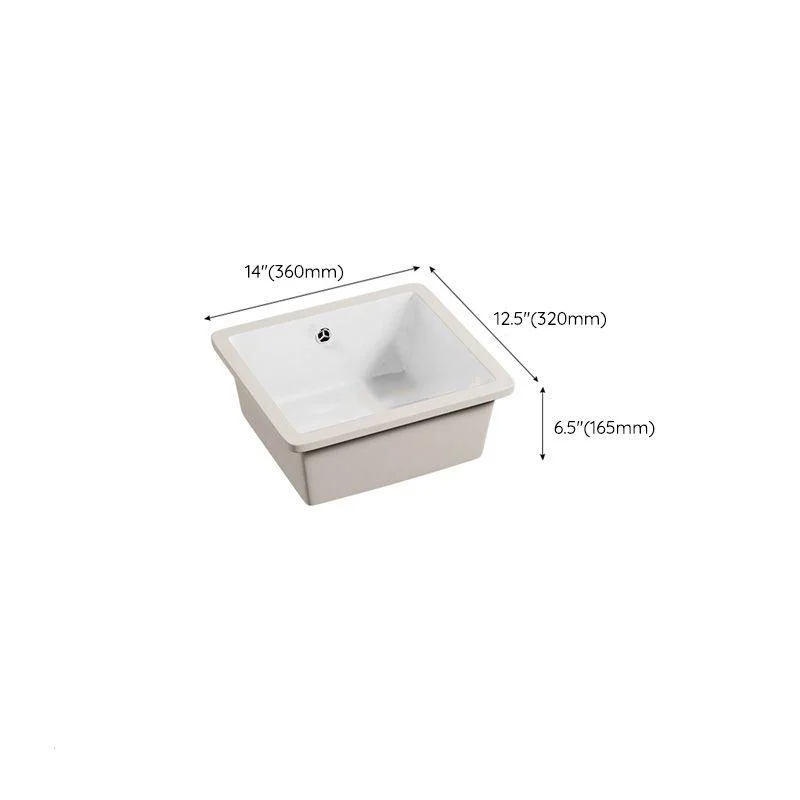 Modern Undermount Vanity Sink Porcelain with Tap and Overflow Basin Sink -Bathlova