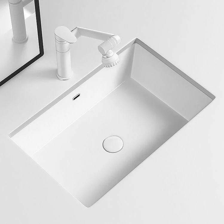 Modern Undermount Vanity Sink Porcelain with Tap and Overflow Basin Sink -Bathlova