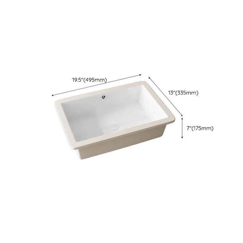 Modern Undermount Vanity Sink Porcelain with Tap and Overflow Basin Sink -Bathlova