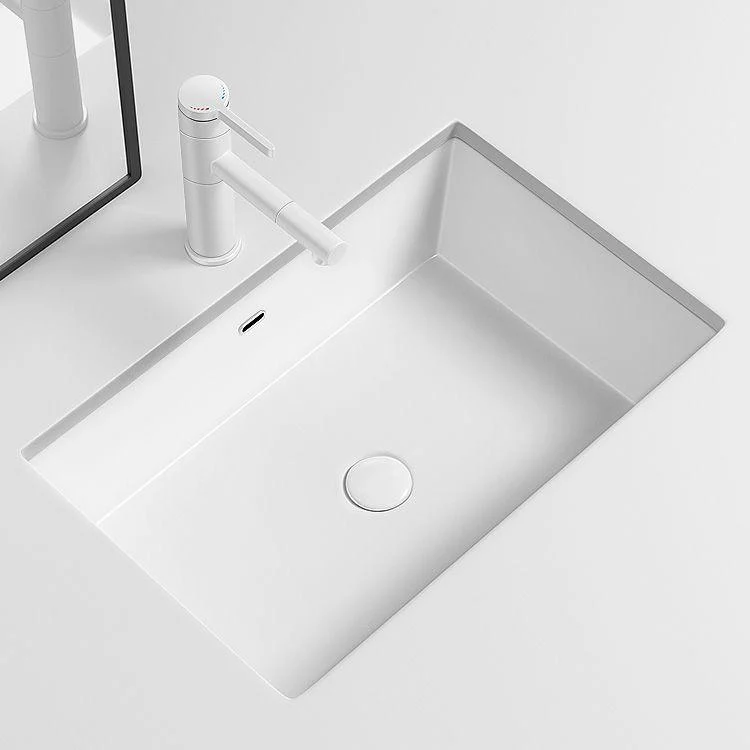 Modern Undermount Vanity Sink Porcelain with Tap and Overflow Basin Sink -Bathlova