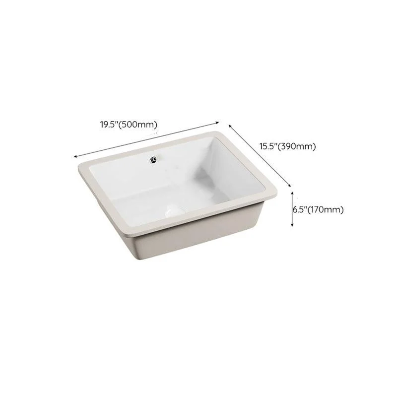 Modern Undermount Vanity Sink Porcelain with Tap and Overflow Basin Sink -Bathlova