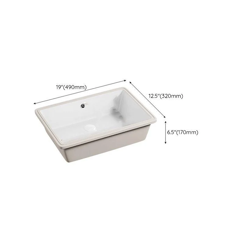 Modern Undermount Vanity Sink Porcelain with Tap and Overflow Basin Sink -Bathlova