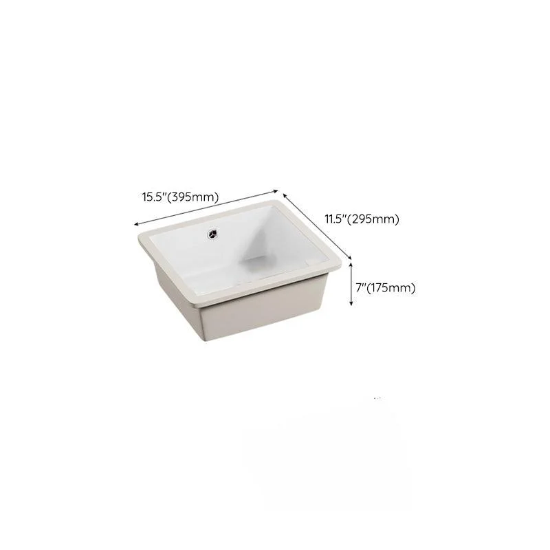 Modern Undermount Vanity Sink Porcelain with Tap and Overflow Basin Sink -Bathlova