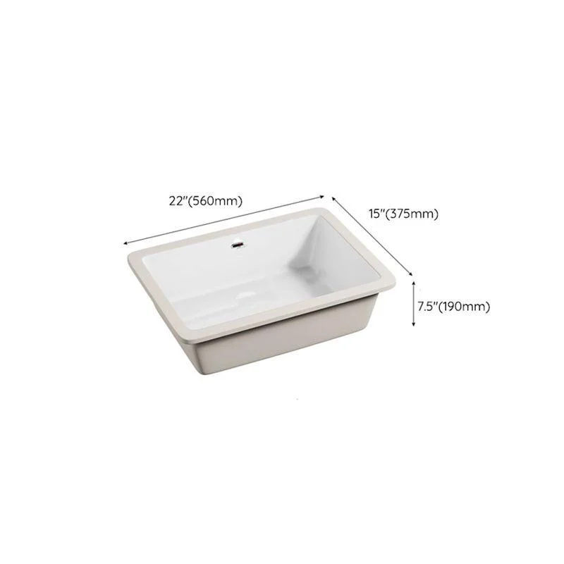 Modern Undermount Vanity Sink Porcelain with Tap and Overflow Basin Sink -Bathlova