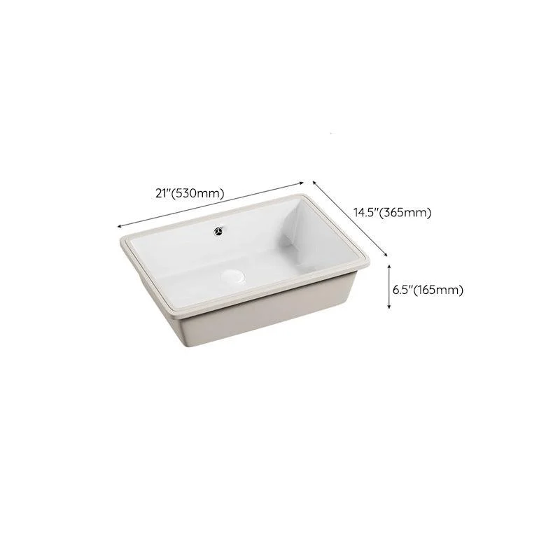 Modern Undermount Vanity Sink Porcelain with Tap and Overflow Basin Sink -Bathlova