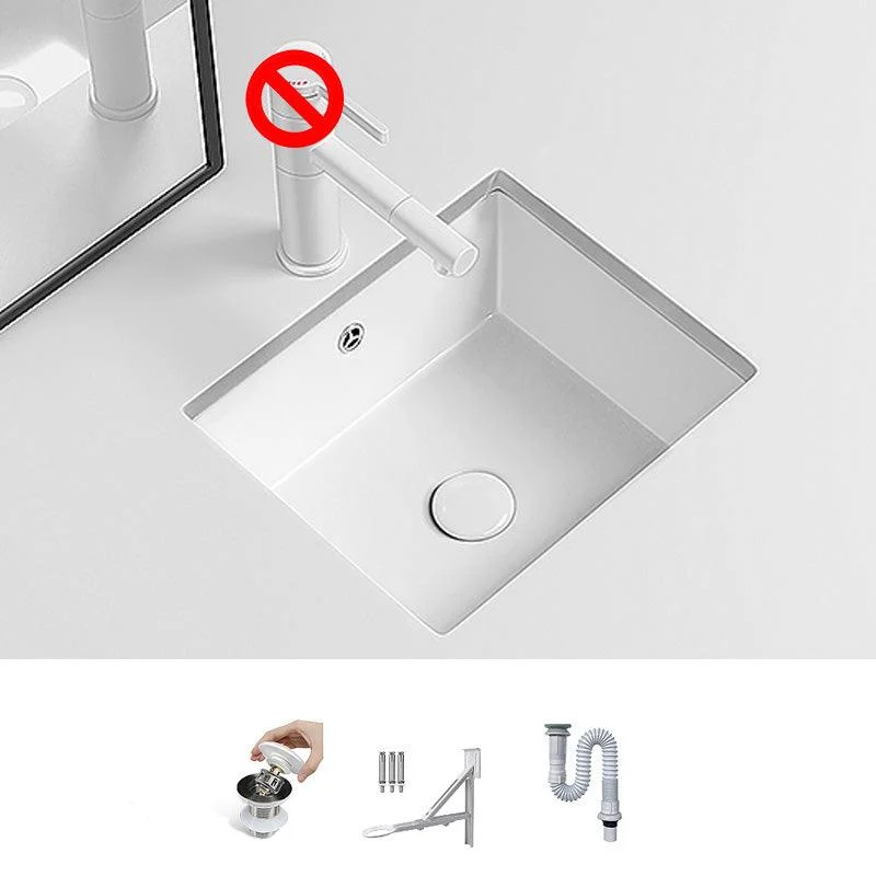 Modern Undermount Vanity Sink Porcelain with Tap and Overflow Basin Sink -Bathlova