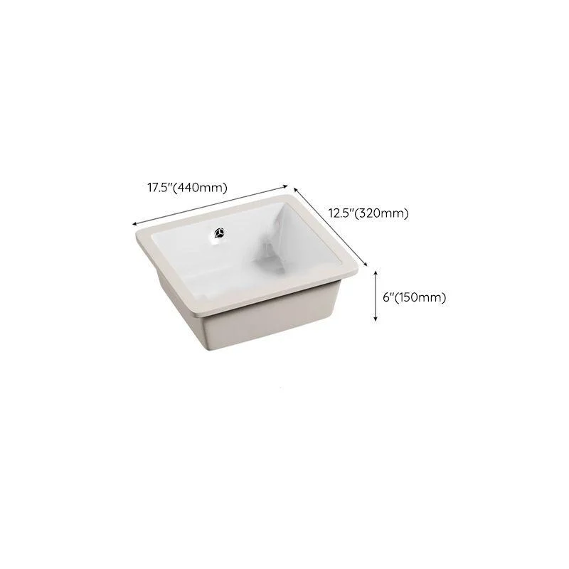 Modern Undermount Vanity Sink Porcelain with Tap and Overflow Basin Sink -Bathlova