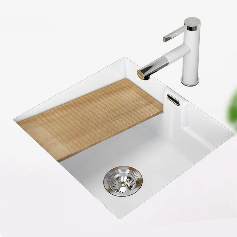 Modern Undermount Vanity Sink Rectangular Porcelain with Overflow and Tap Vessel -Bathlova