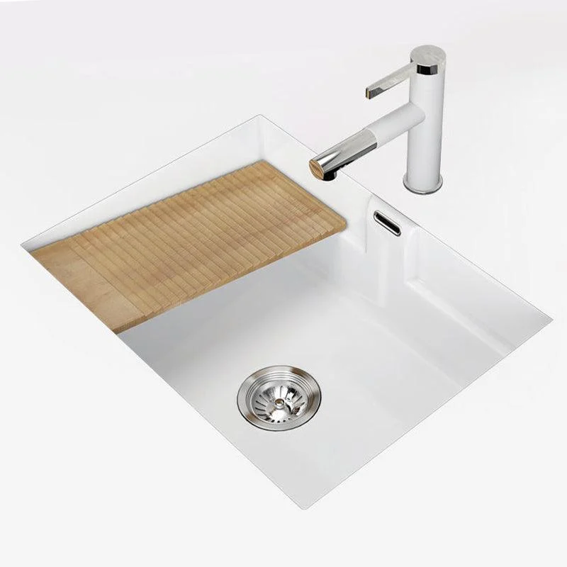 Modern Undermount Vanity Sink Rectangular Porcelain with Overflow and Tap Vessel -Bathlova