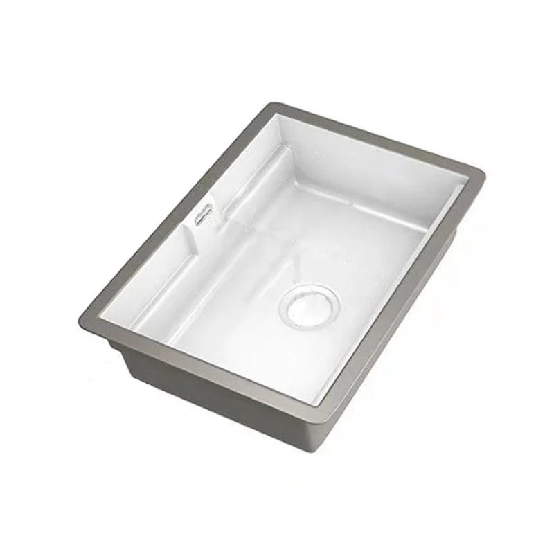 Modern Undermount Vanity Sink Rectangular Porcelain with Overflow and Tap Vessel -Bathlova