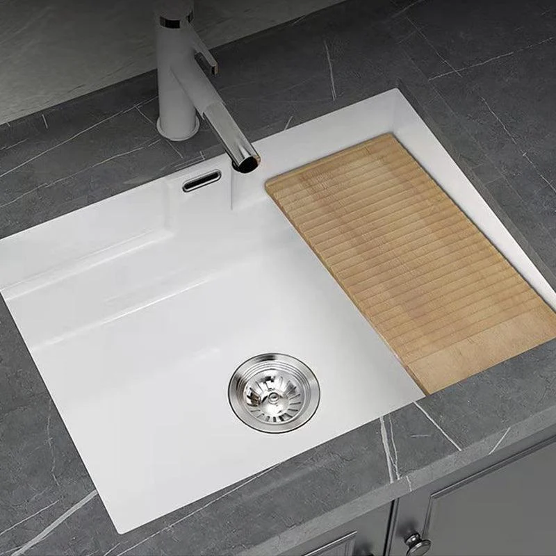 Modern Undermount Vanity Sink Rectangular Porcelain with Overflow and Tap Vessel -Bathlova