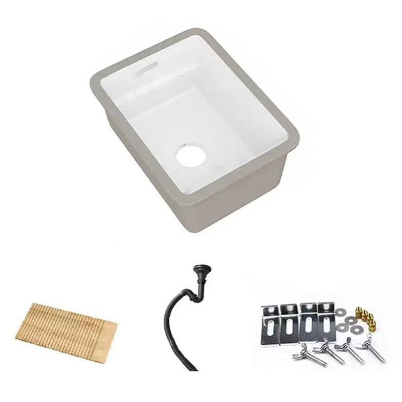 Modern Undermount Vanity Sink Rectangular Porcelain with Overflow and Tap Vessel -Bathlova