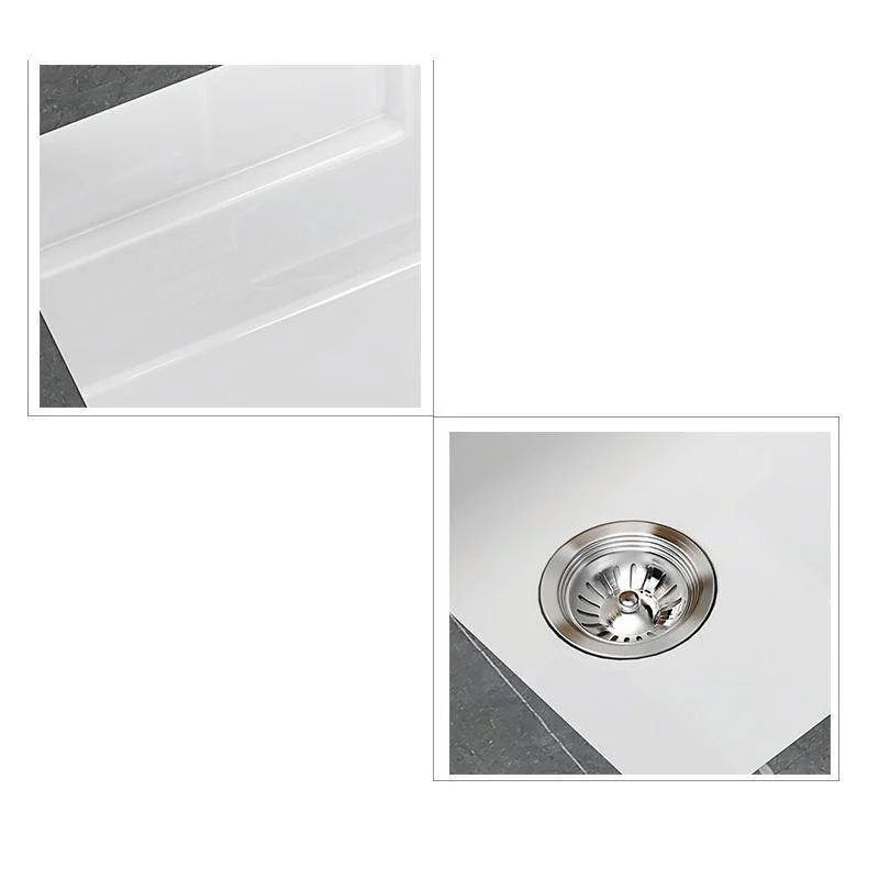 Modern Undermount Vanity Sink Rectangular Porcelain with Overflow and Tap Vessel -Bathlova