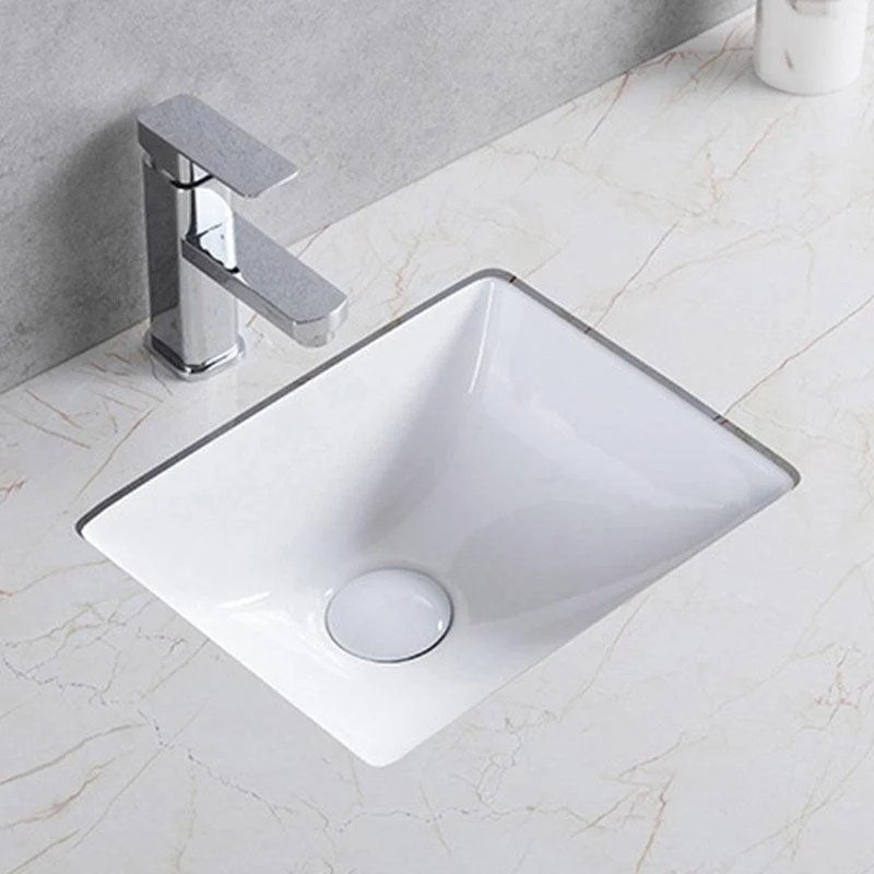 Modern Undermount Vanity Sink Round Porcelain with Pop-Up Drain Bathroom Sink Only -Bathlova