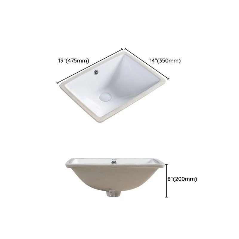 Modern Undermount Vanity Sink Round Porcelain with Pop-Up Drain Bathroom Sink Only -Bathlova