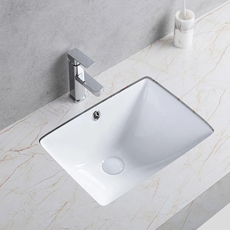 Modern Undermount Vanity Sink Round Porcelain with Pop-Up Drain Bathroom Sink Only -Bathlova