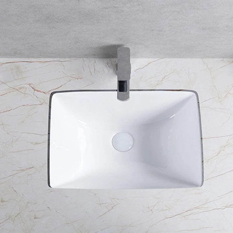 Modern Undermount Vanity Sink Round Porcelain with Pop-Up Drain Bathroom Sink Only -Bathlova