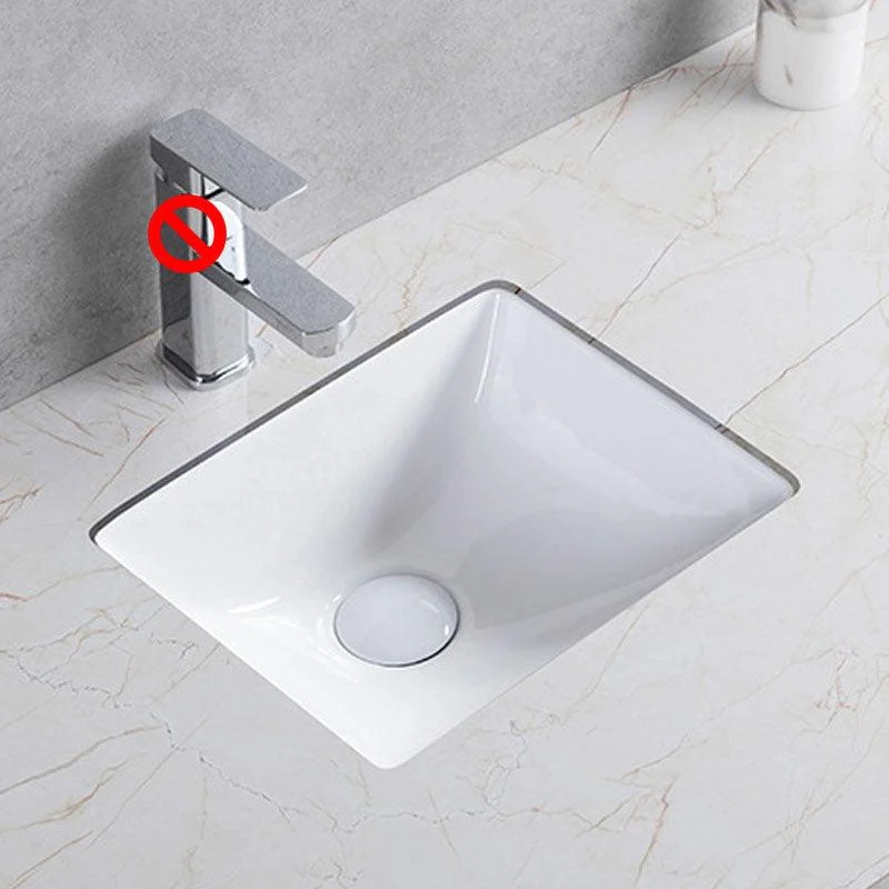 Modern Undermount Vanity Sink Round Porcelain with Pop-Up Drain Bathroom Sink Only -Bathlova