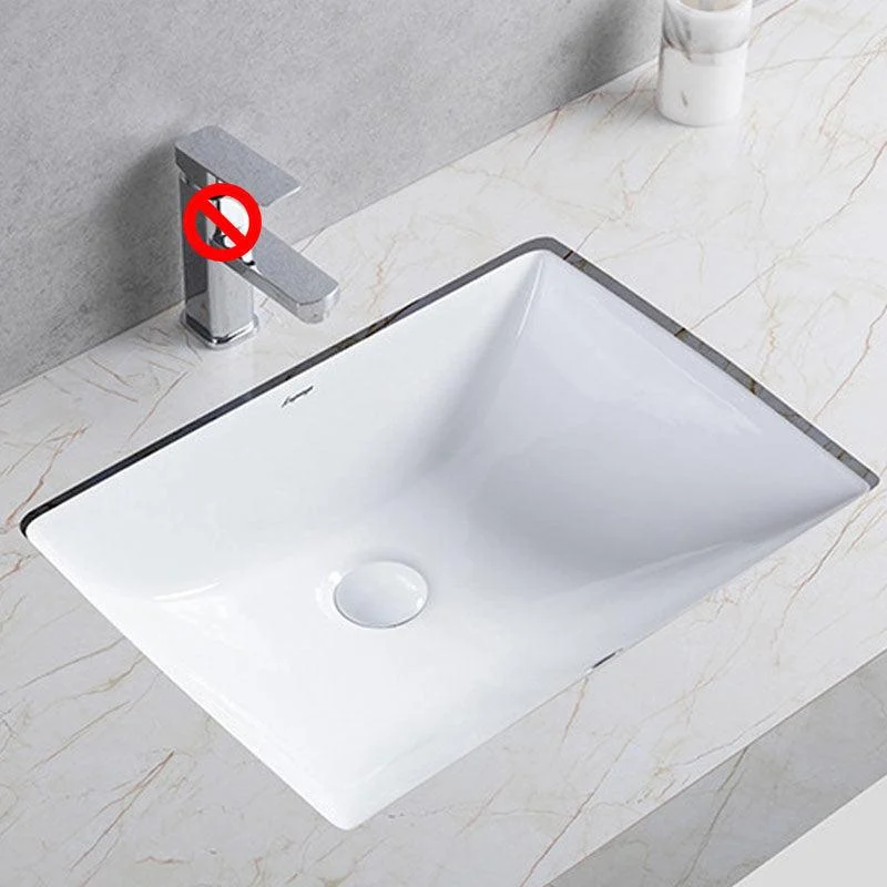 Modern Undermount Vanity Sink Round Porcelain with Pop-Up Drain Bathroom Sink Only -Bathlova